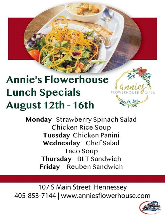 Annie’s Flowerhouse Specials for August 12-16