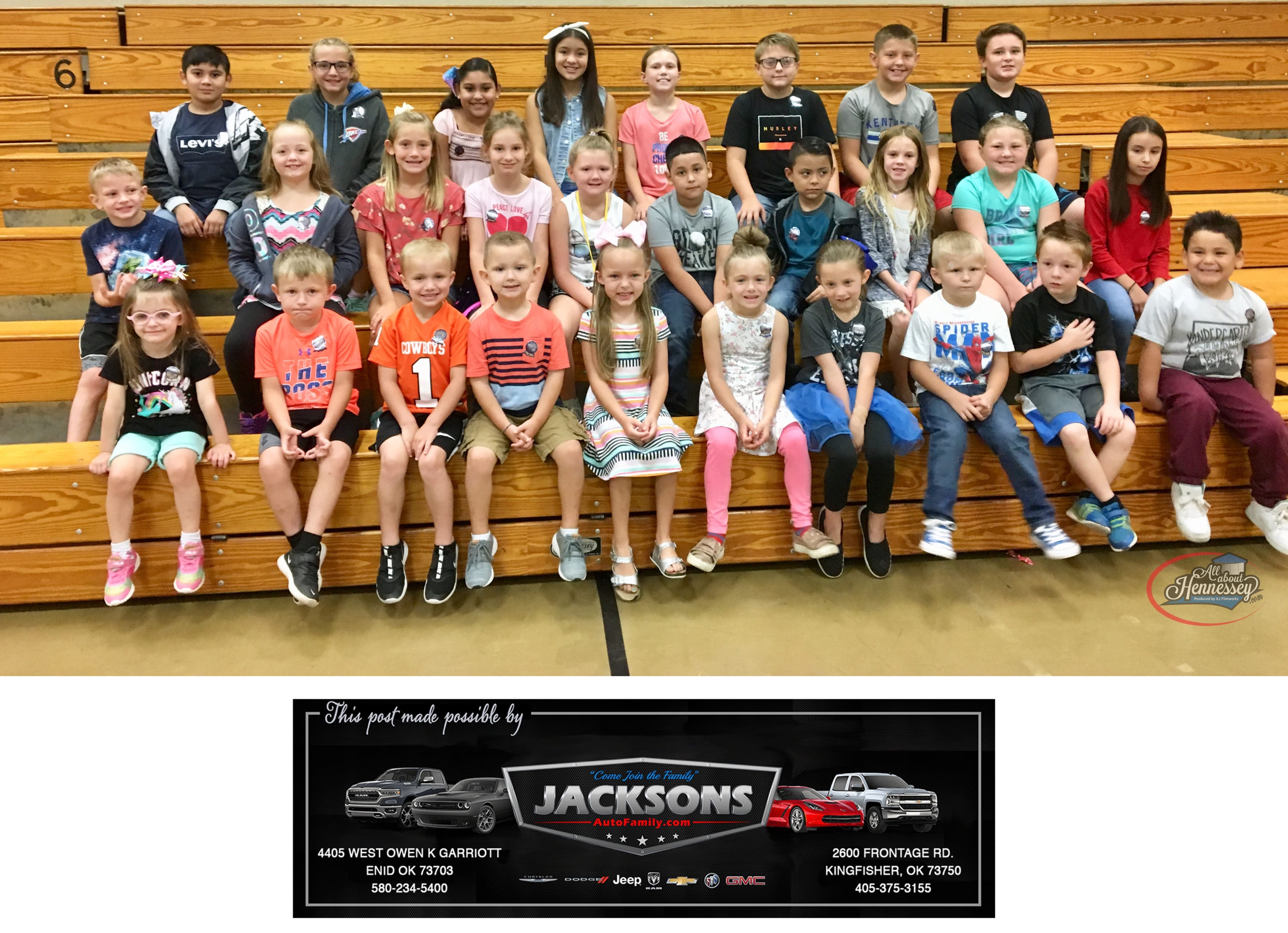 CONGRATULATIONS TO THESE HENNESSEY ELEMENTARY STUDENTS OF THE WEEK
