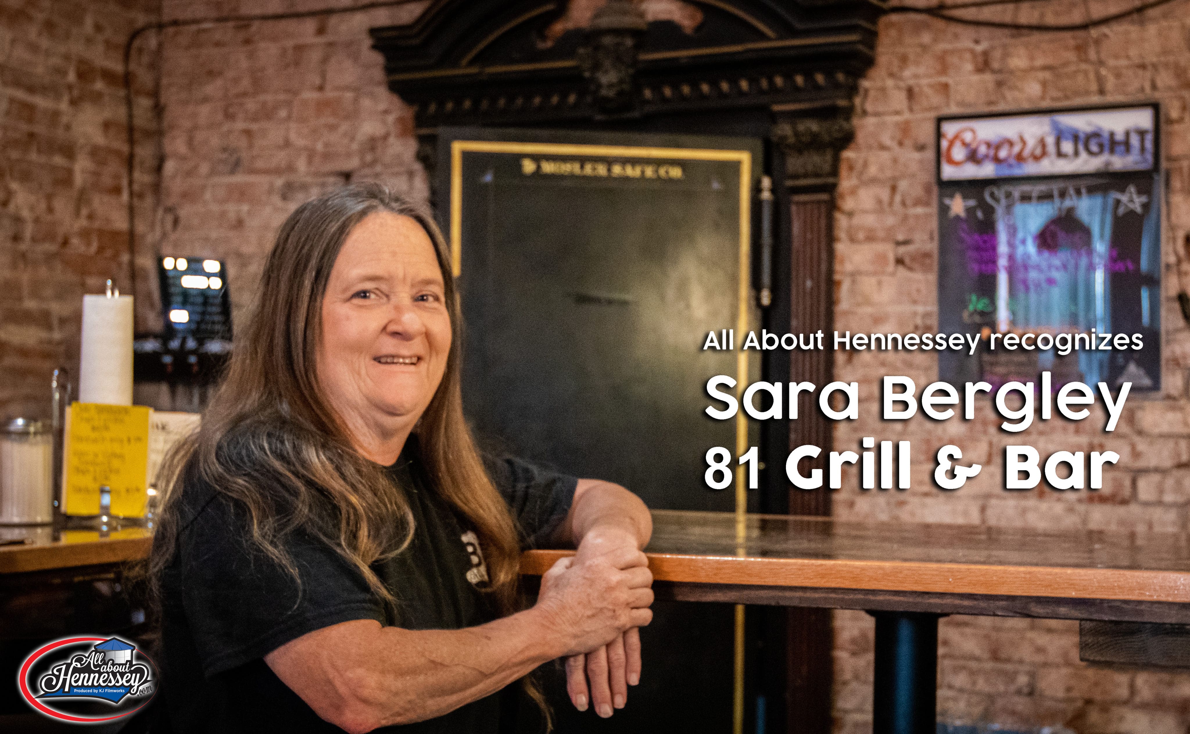 THIS WEEK ALL ABOUT HENNESSEY RECOGNIZES SARA BERGLEY – 81 Grill & Bar as our Woman in Business.