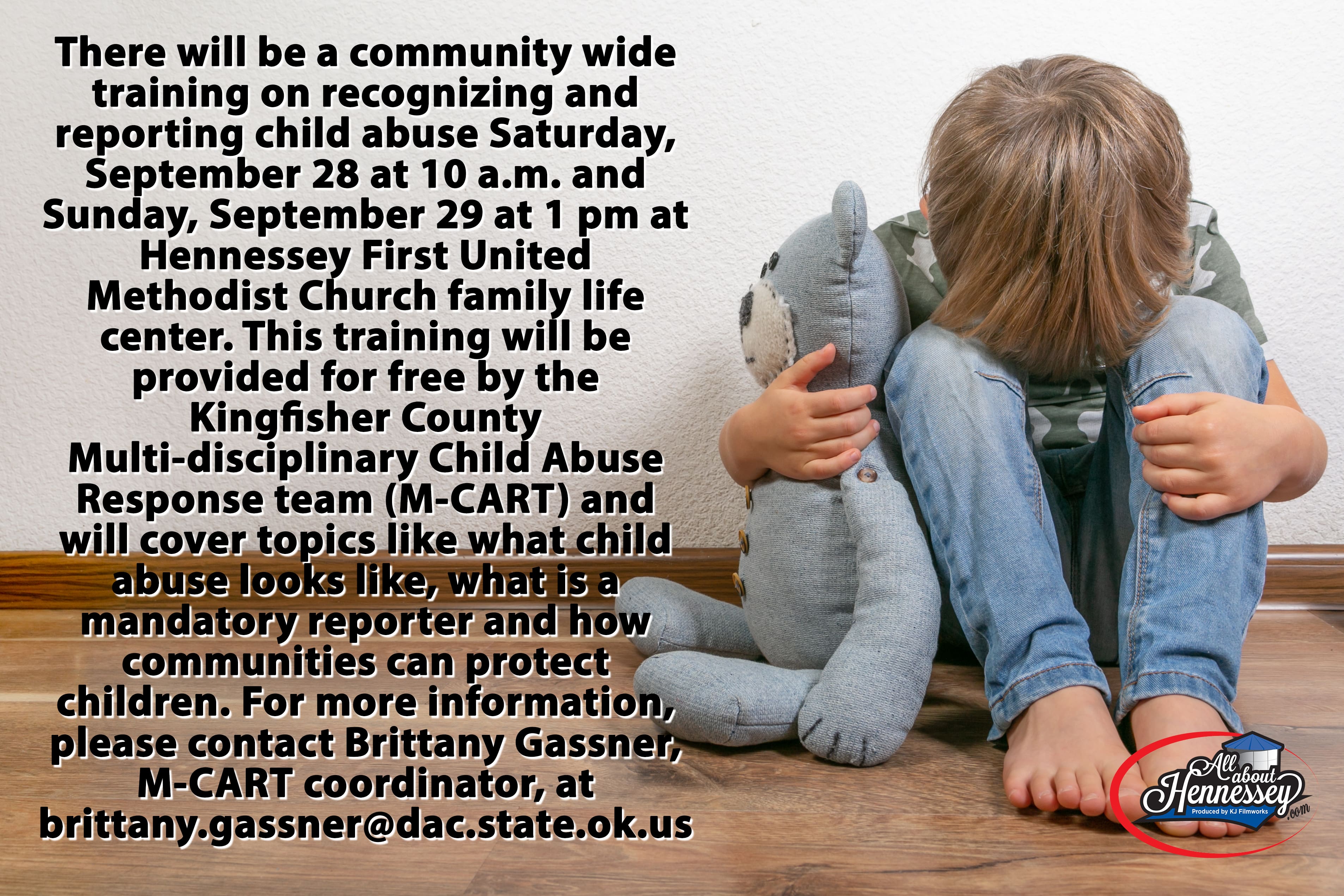 Community-wide Training for reporting child abuse at Hennessey First Methodist Church