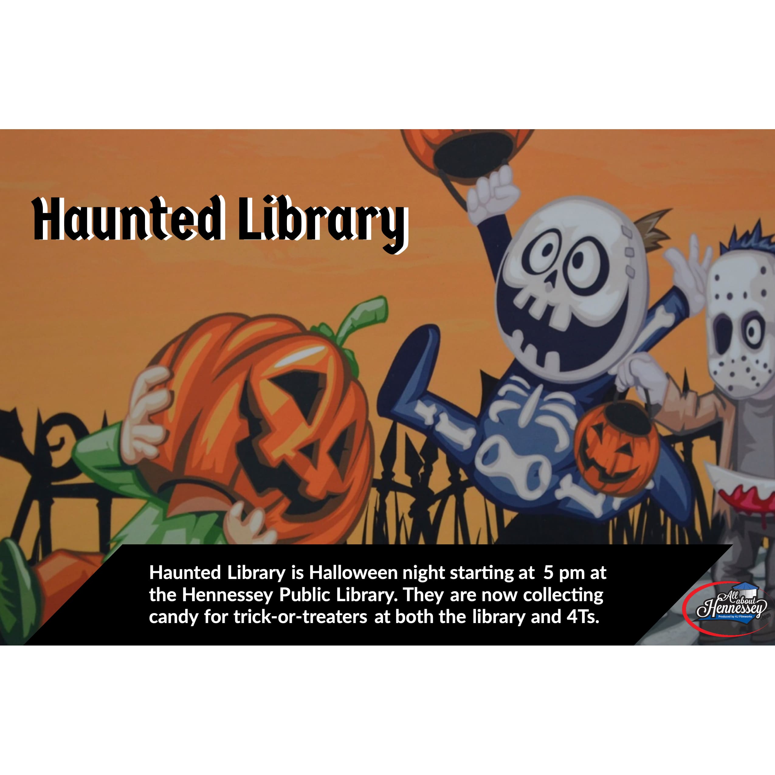 HAUNTED LIBRARY TAKING CANDY DONATIONS!