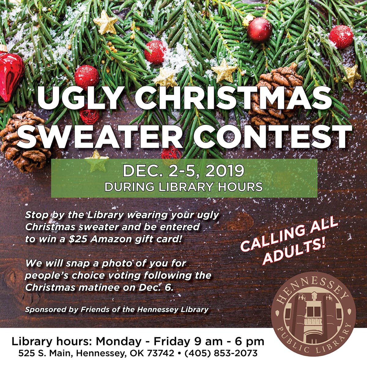 UGLY SWEATER CONTEST AT THE LIBRARY