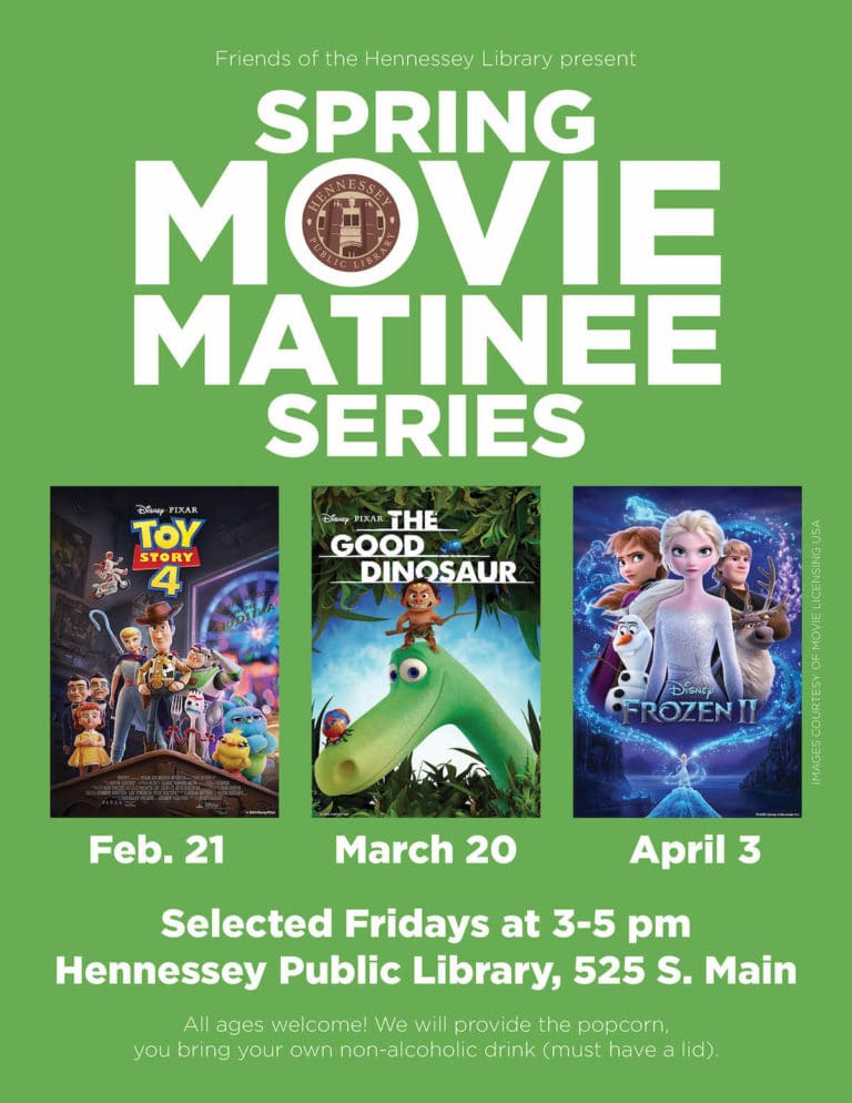 Spring Movie Matinee Series 2020 flyer