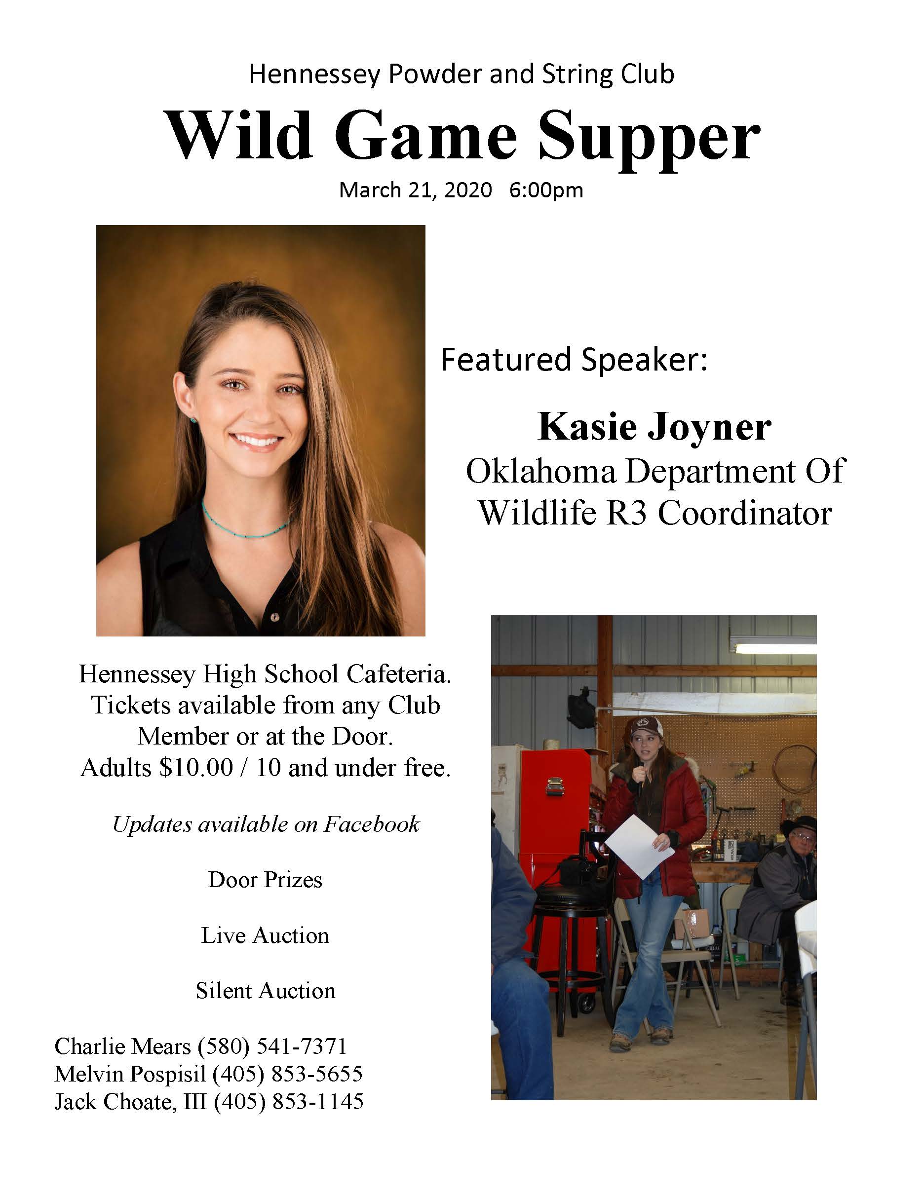 HENNESSEY POWDER AND STRING CLUB WILD GAME SUPPER
