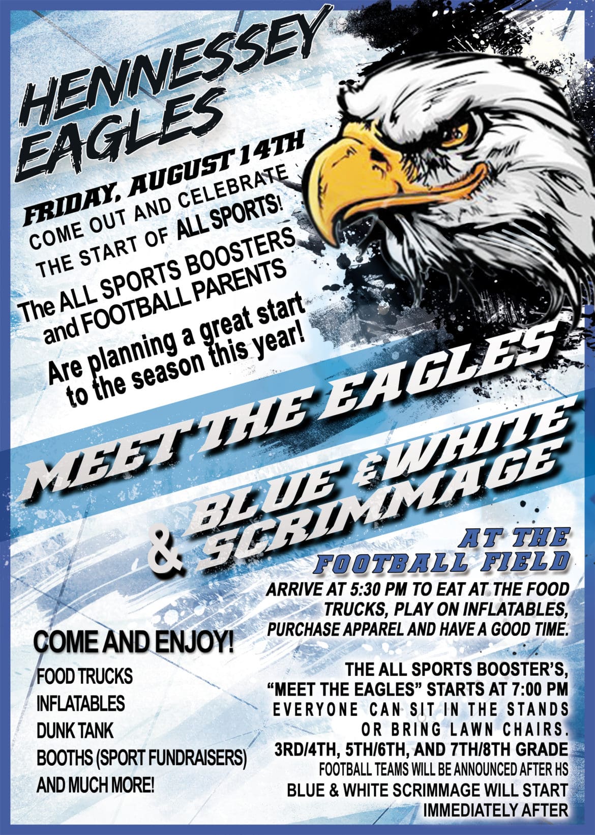 ALL SPORTS – MEET THE EAGLES & BLUE AND WHITE SCRIMMAGE