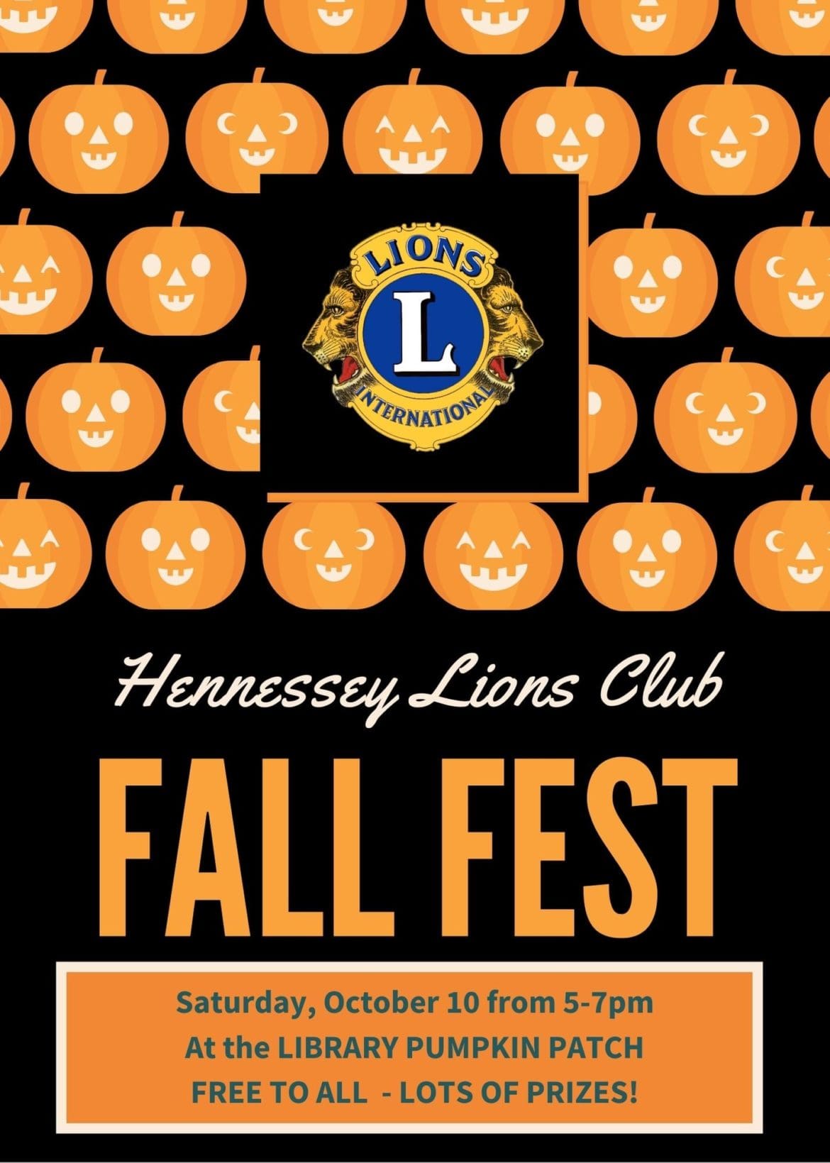 LION’S CLUB FALL FESTIVAL October 10!