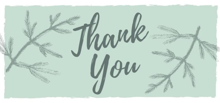 Copy of Teal Chalk Leaves Illustration Christmas Thank You Card