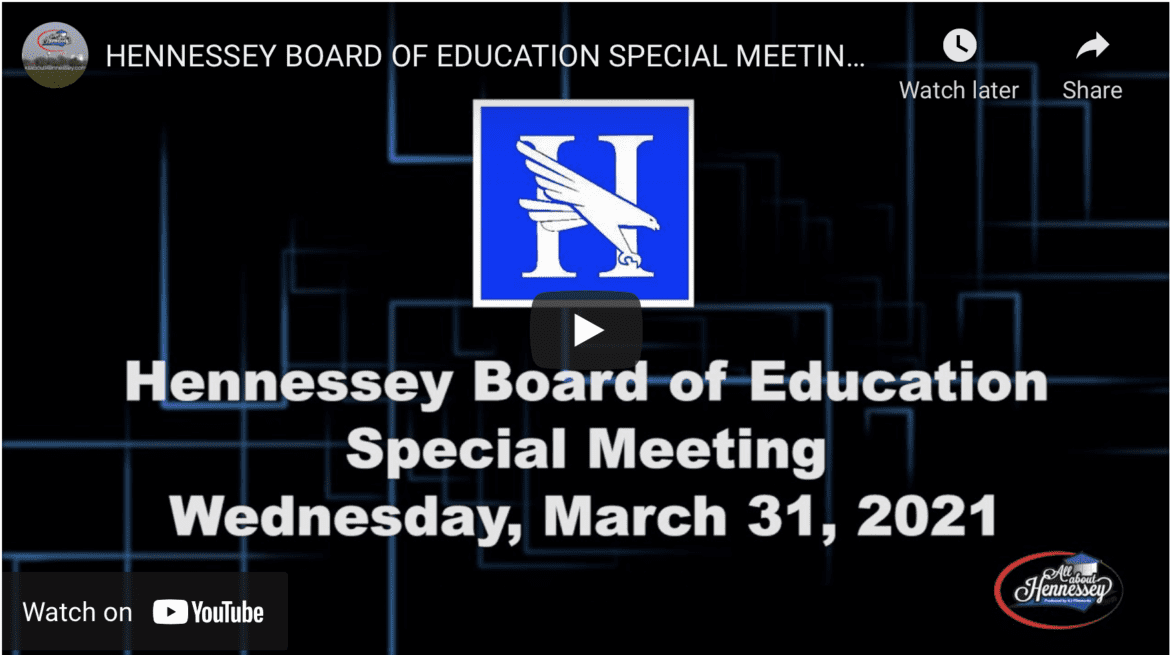 Hennessey Board of Education 3/31/21
