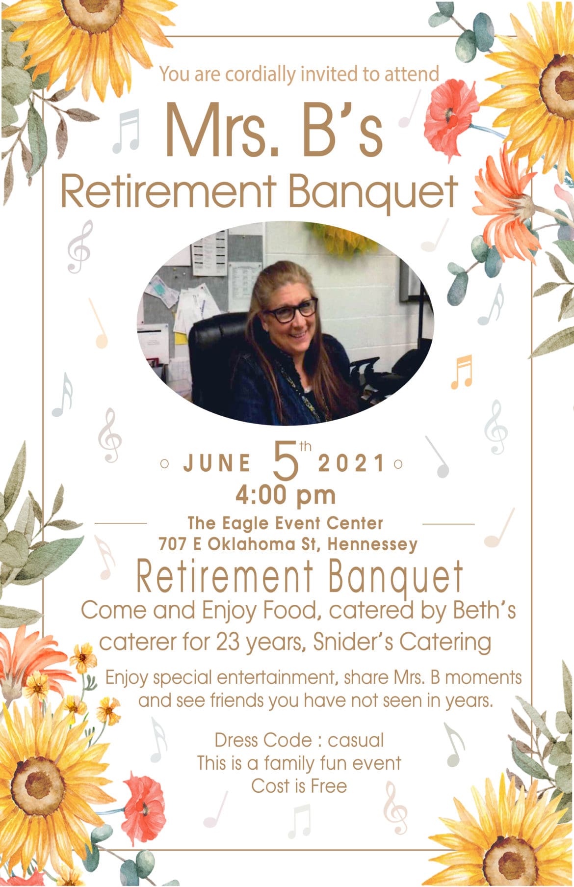 Mrs. B’s Retirement Banquet June 5