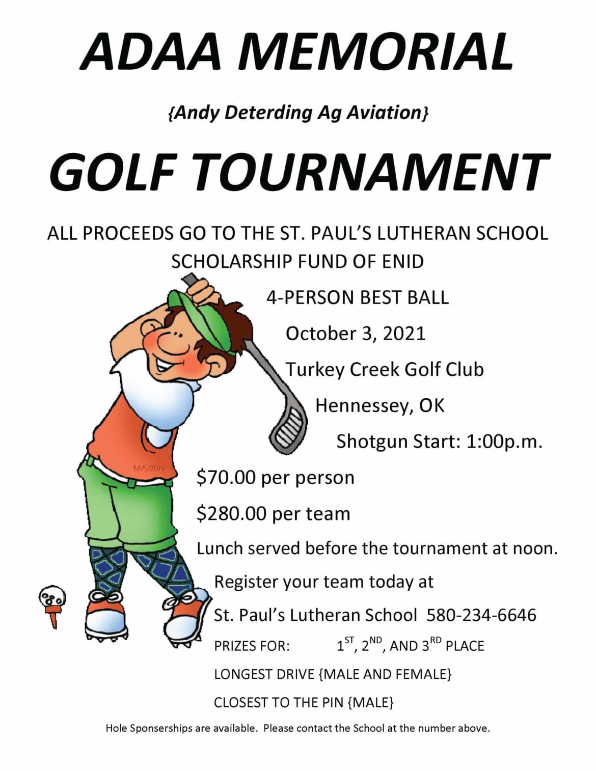 ADAA Memorial Golf Tournament October 3