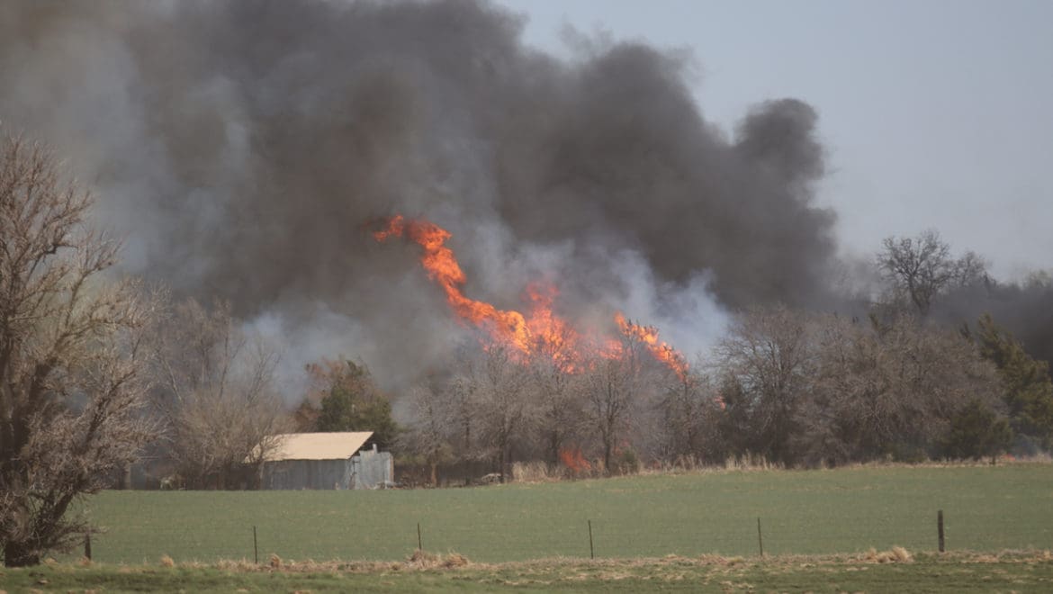 Large Fire West of Hennessey