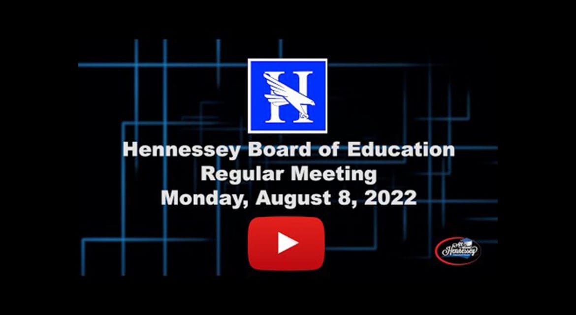 Hennessey School Board Meeting August 8, 2022