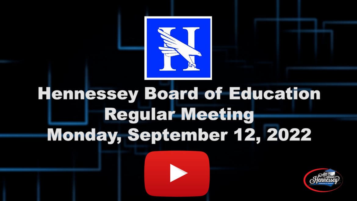 Hennessey School Board Meeting September 12, 2022