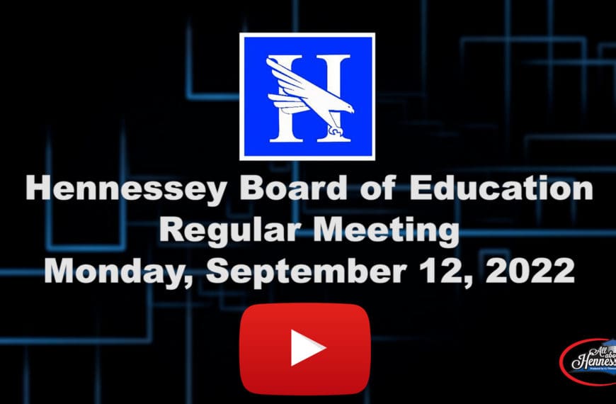 Hennessey School Board Meeting September 12, 2022