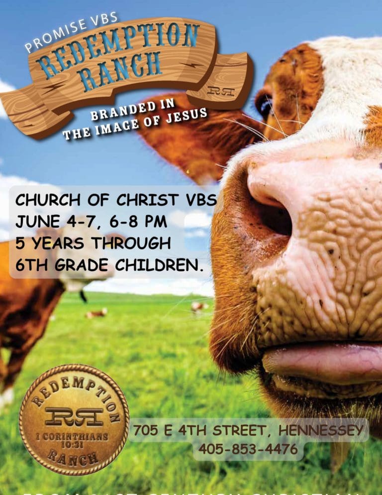 Church of Christ VBS June 4-7, 6-8 PM for 5 years through 6th grade children. - 1