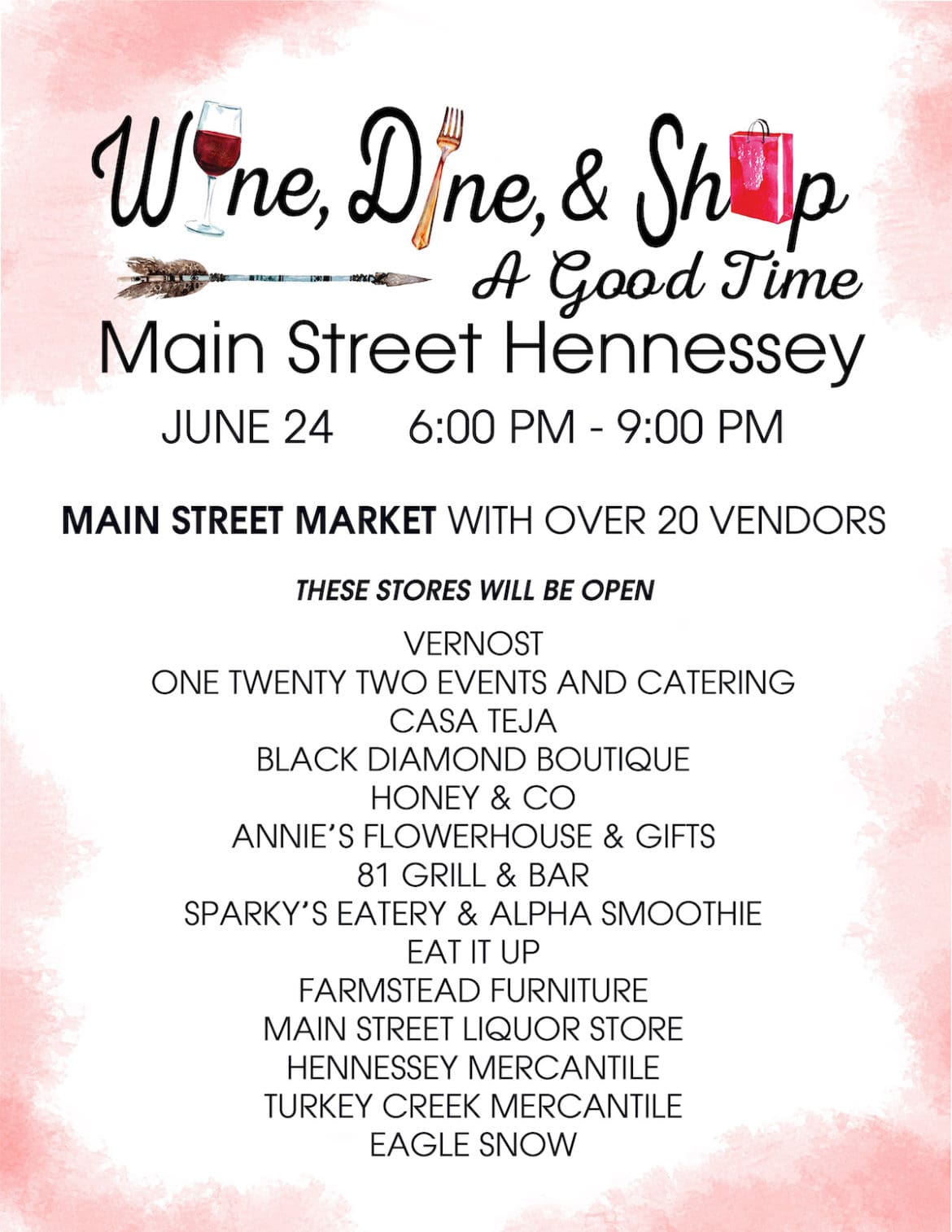 Wine, Dine, & Shop June 24th