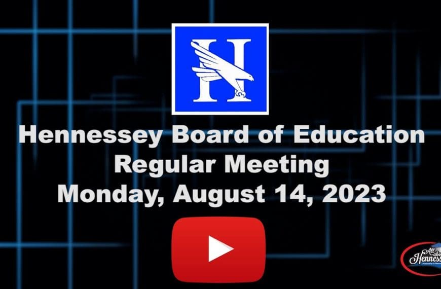 Hennessey Board of Education Meeting August 14 2023