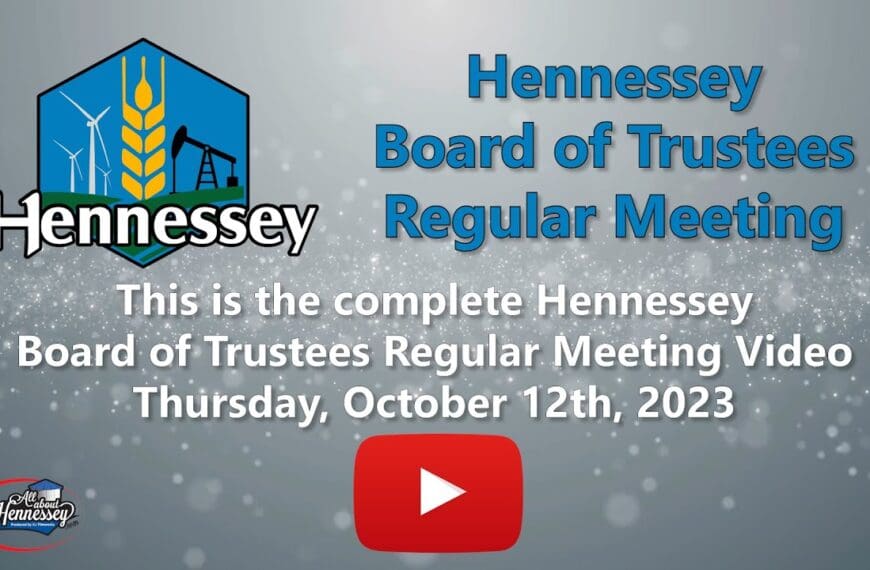 Hennessey Board of Trustees Regular Meeting October 12, 2023