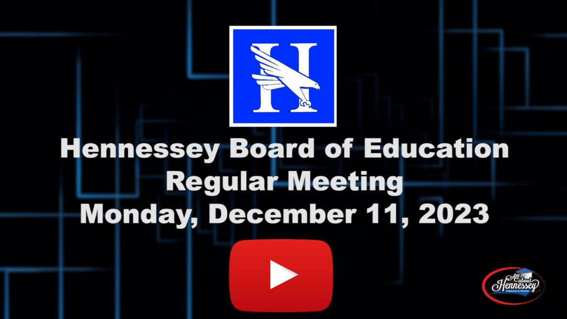 Regular Board of Education Meeting Monday,  December 11,2023