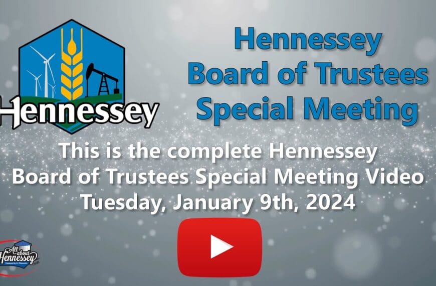Hennessey Board of Trustees Special Meeting January 9 2023