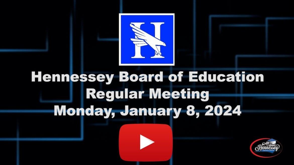 Hennessey Board of Education Meeting January 8, 2024