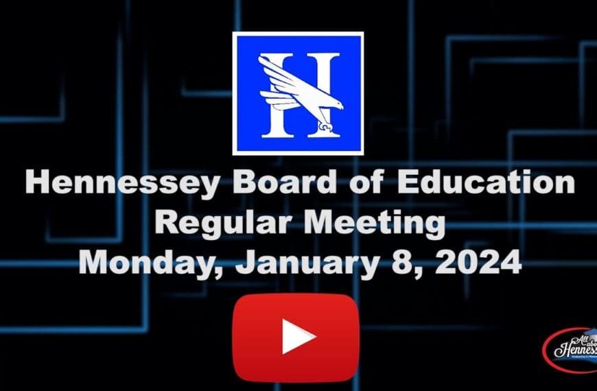 Hennessey Board of Education Meeting January 8, 2024