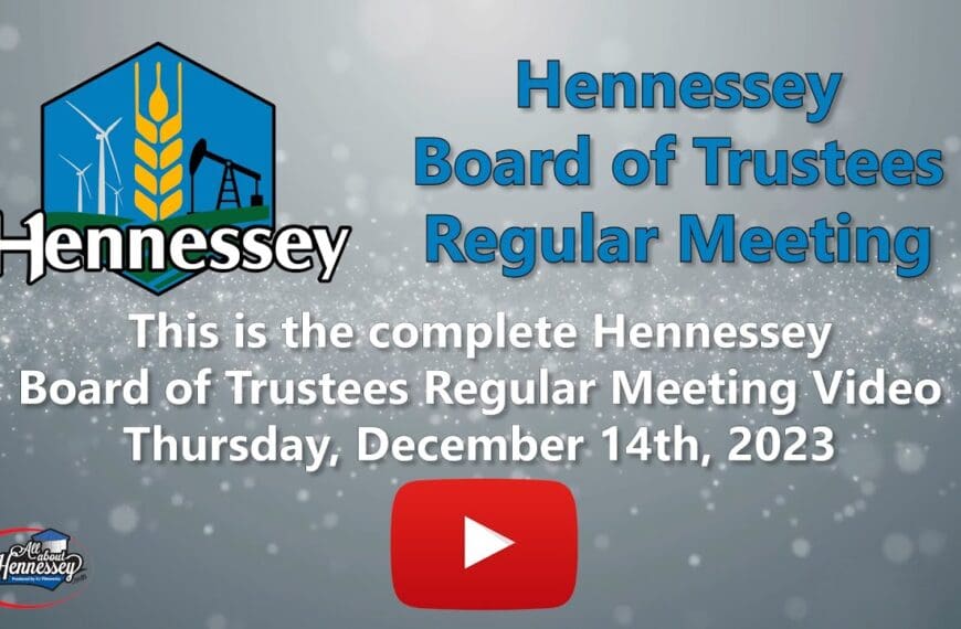Hennessey Board of Trustees Regular Meeting December 14th, 2023
