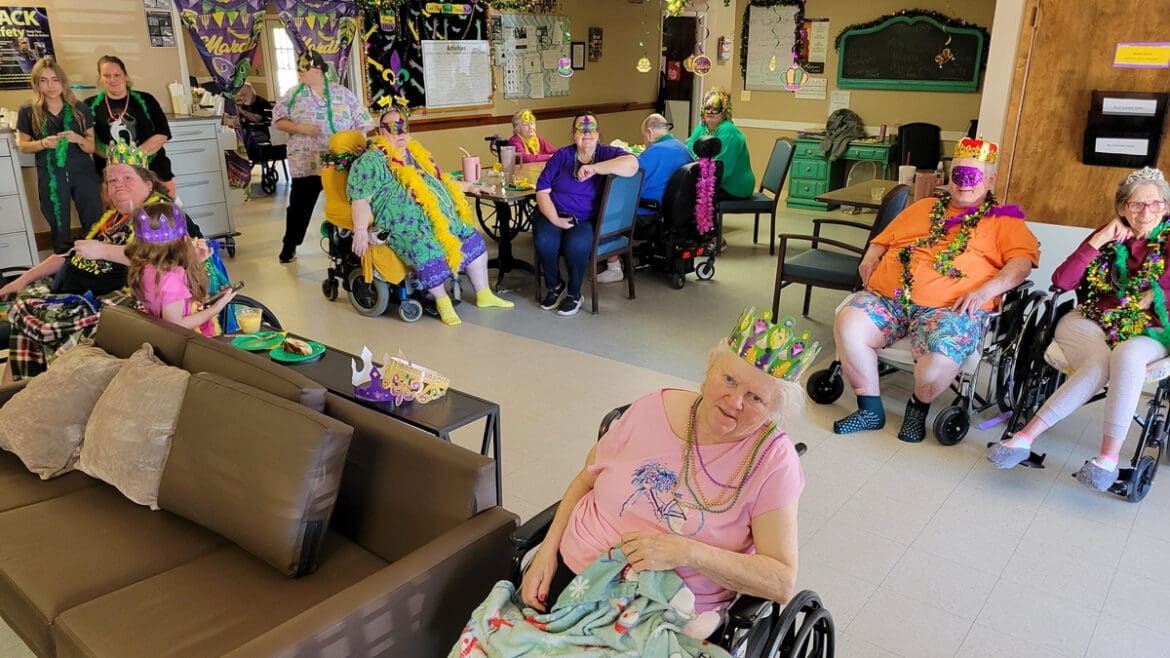 Mardi Gras may be a bit different at the nursing home, but boy, do they know how to party! 