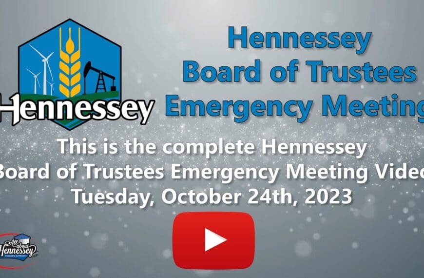 Hennessey Board of Trustees Emergency Meeting October 24 2023