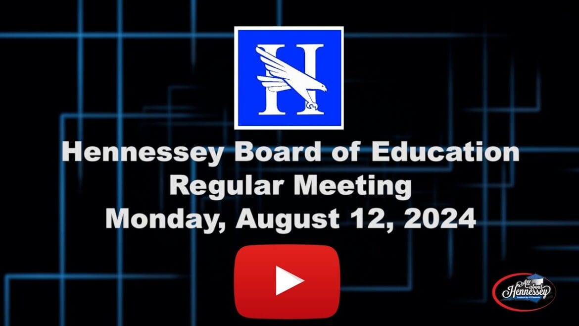 Hennessey Board of Education Meeting August 12, 2024