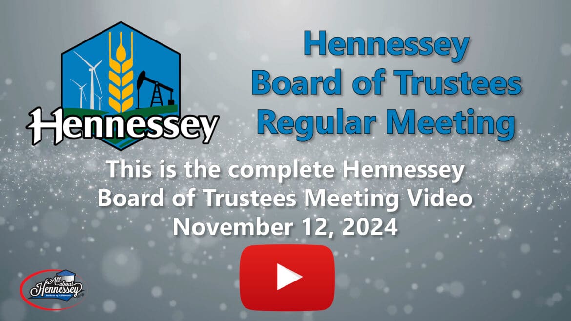 Hennessey Board of Trustees Meeting November 12, 2024