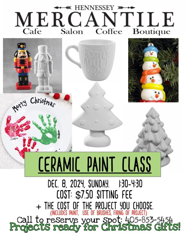 Ceramic Paint Class at the Mercantile