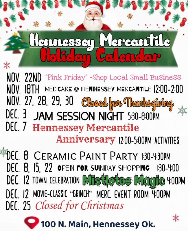 Mercantile Holiday Schedule