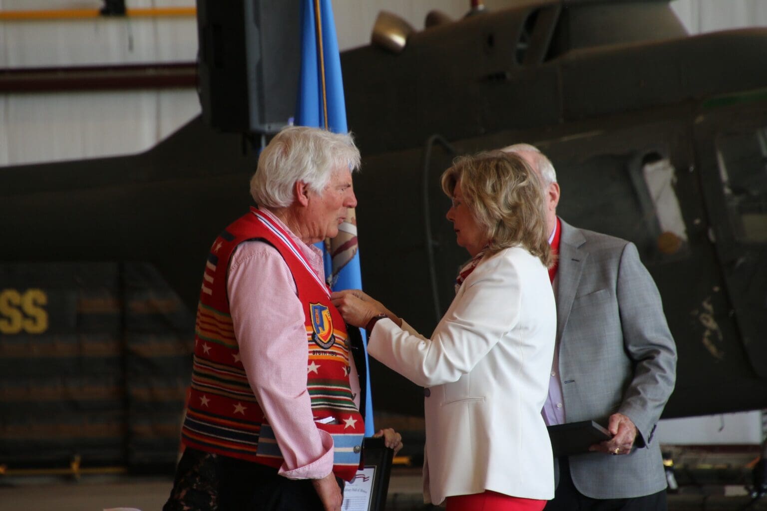 Kim Hobbs accepting honor for Charles Hobbs